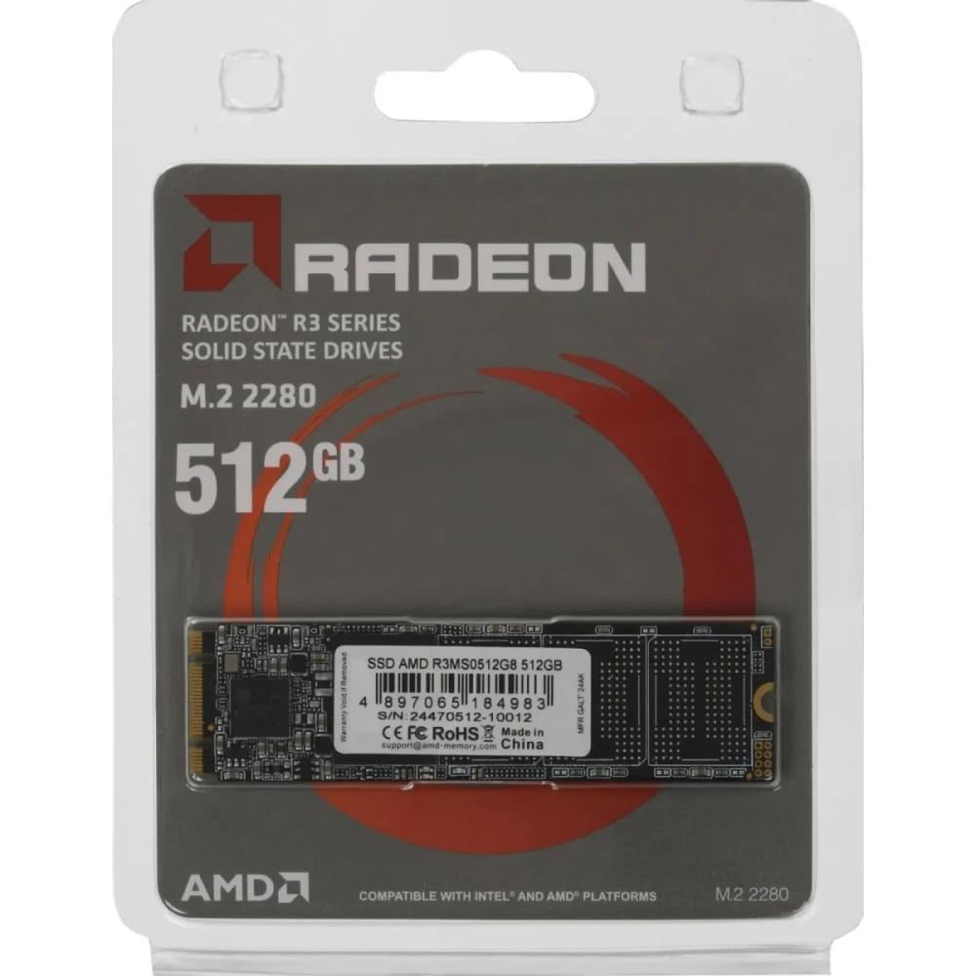 Накопичувач SSD AMD m.2 sata 512Gb Radeon R3 (R3MS0512G8) U1