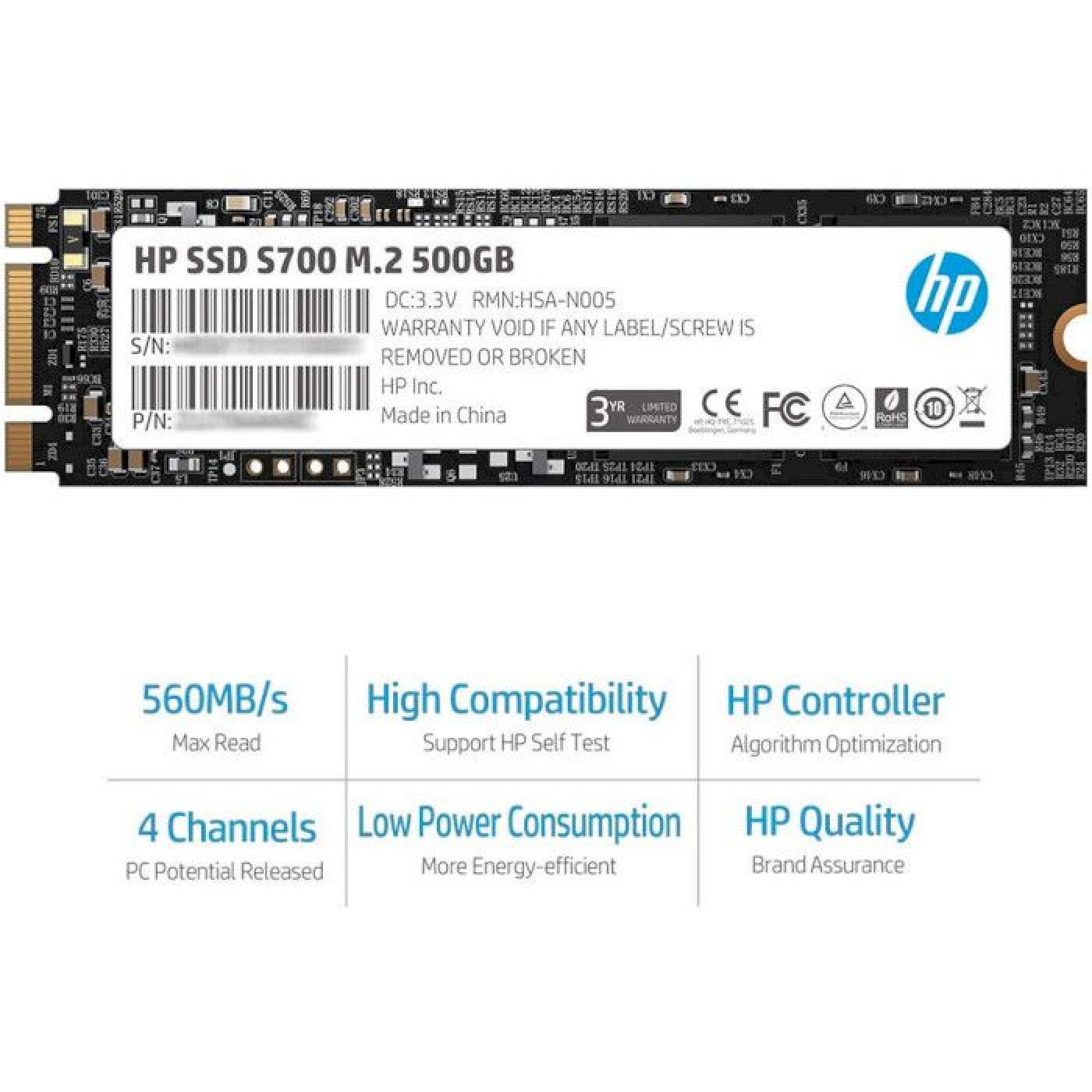 Накопичувач SSD HP m.2 sata 500GB S700 (2LU80AA#ABB)