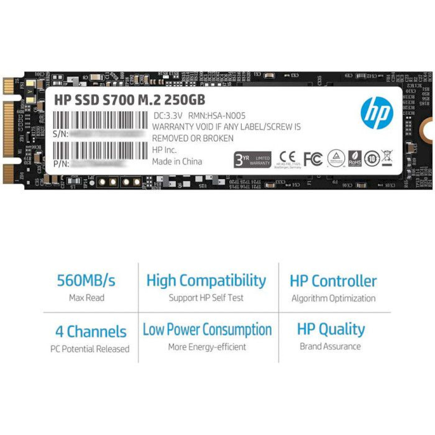 Накопичувач SSD HP m.2 sata 250GB S700 (2LU79AA#ABB)