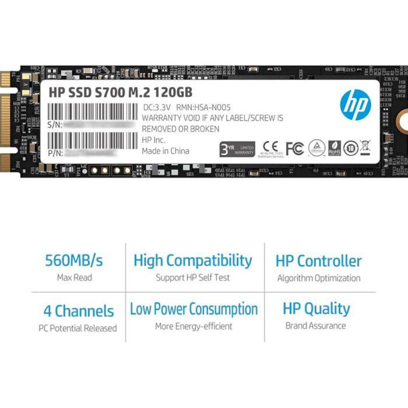 Накопичувач SSD HP m.2 sata 120GB S700 (2LU78AA#ABB)