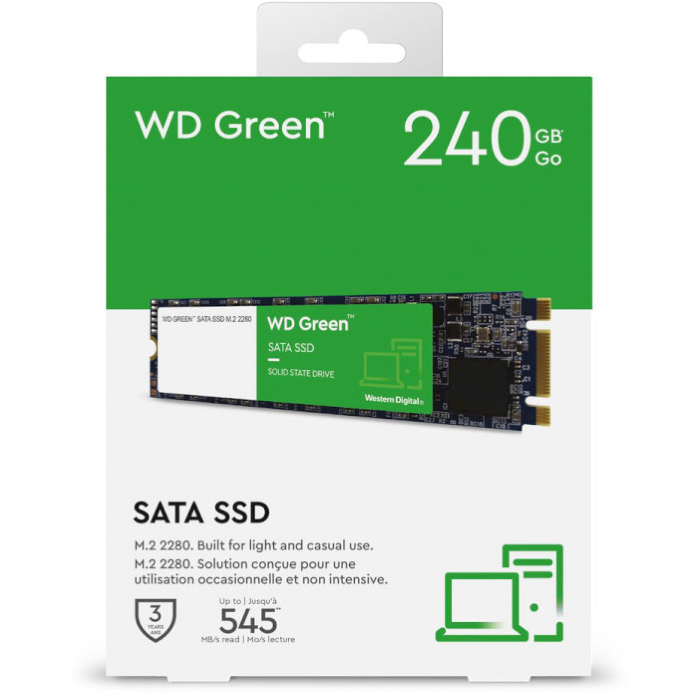 Накопичувач SSD Western Digital m.2 sata 240GB GREEN WDS240G3G0B WD (WDS240G3G0B)