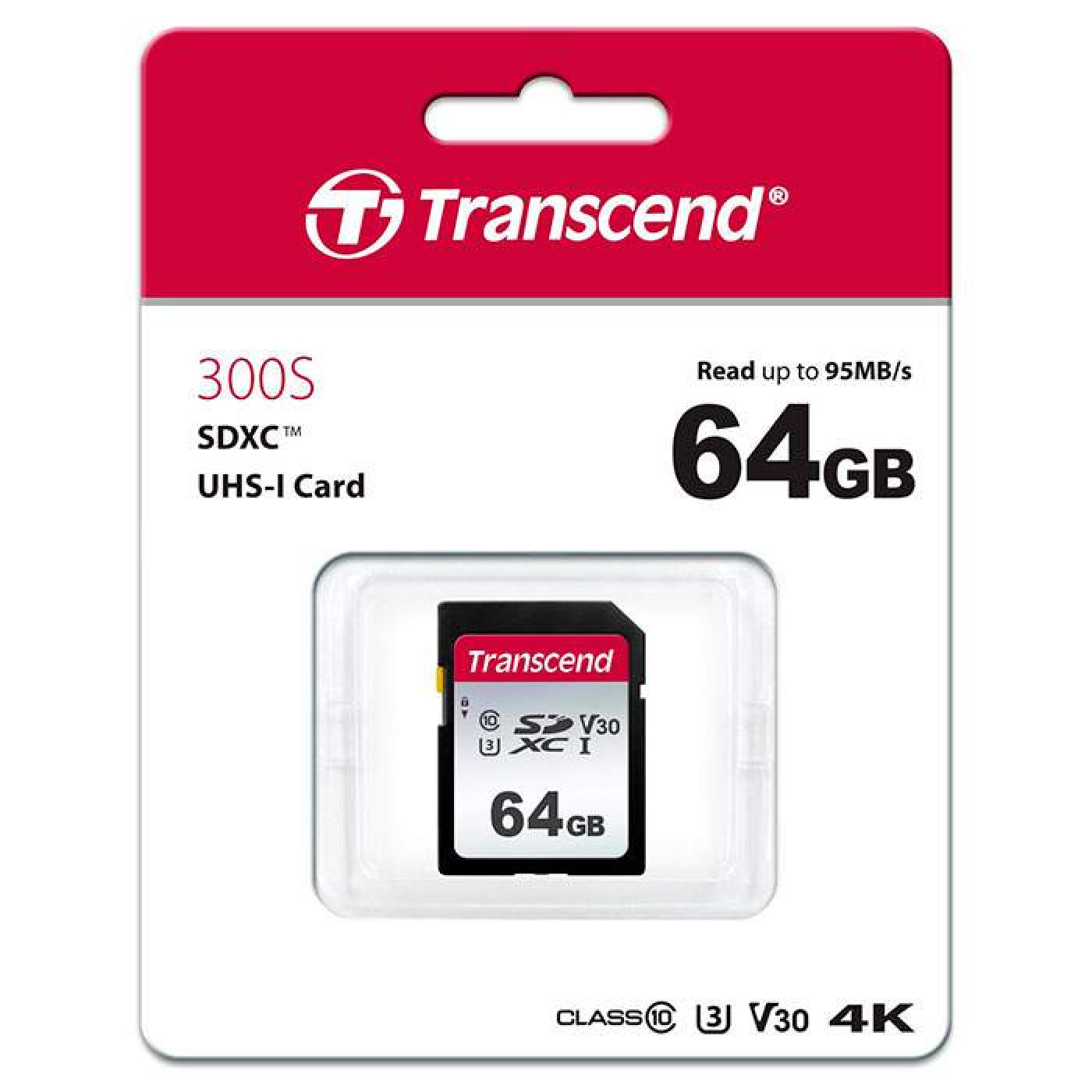 Карта пам'яті Transcend 64GB SDXC C10 UHS-I R100/W20MB/s (TS64GSDC300S)