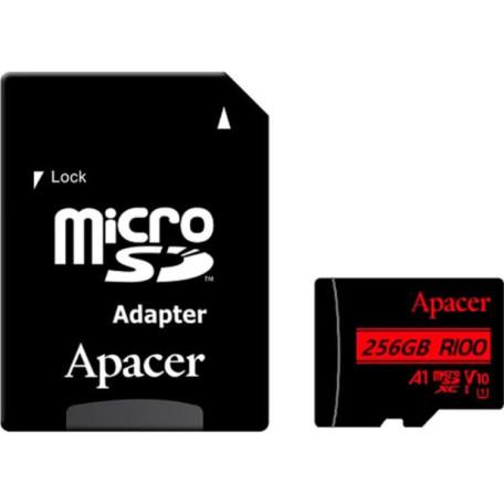 Карта пам'яті Apacer microSDXC (UHS-1) 256Gb class 10 V10 A1 R100MB/s (adapter SD) (AP256GMCSX10UB-R)