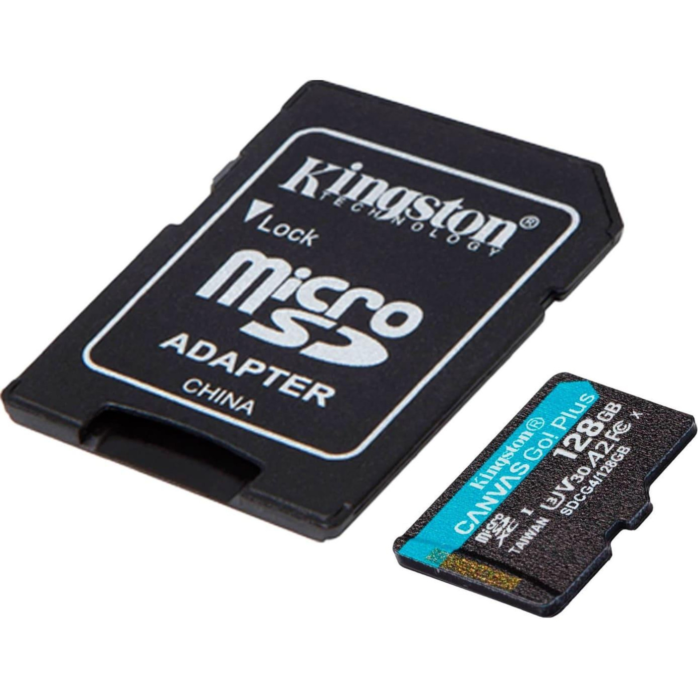 Карта памяти Kingston microSD 128GB C10 UHS-I U3 A2 V30 R200MB/s + SD (SDCG4/128GB)