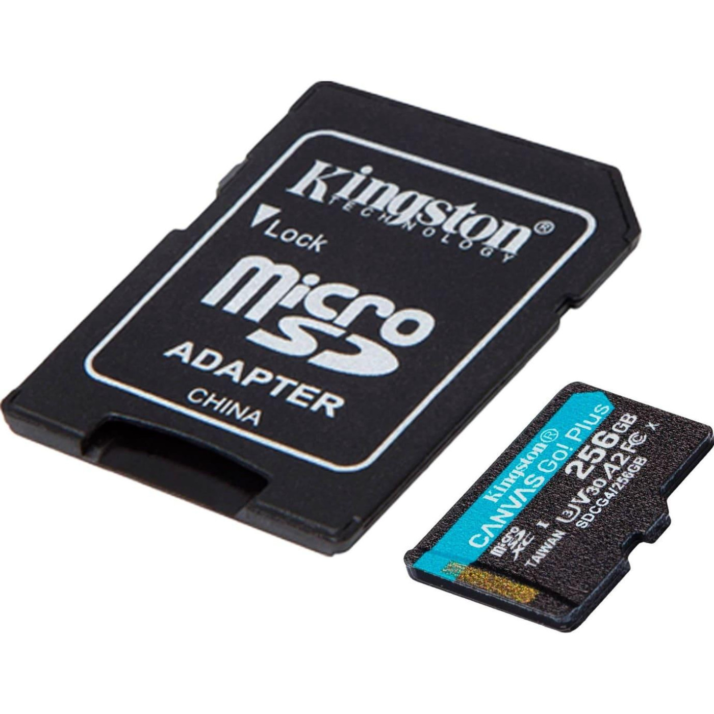 Карта пам'яті Kingston microSD 256GB C10 UHS-I U3 A2 V30 R200/W160MB/s + SD (SDCG4/256GB)