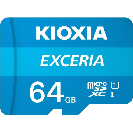 Карта памяти Kioxia MicroSDXC 64GB UHS-I Class 10 Exceria R100MB/s + SD-адаптер (LMEX1L064GG2)