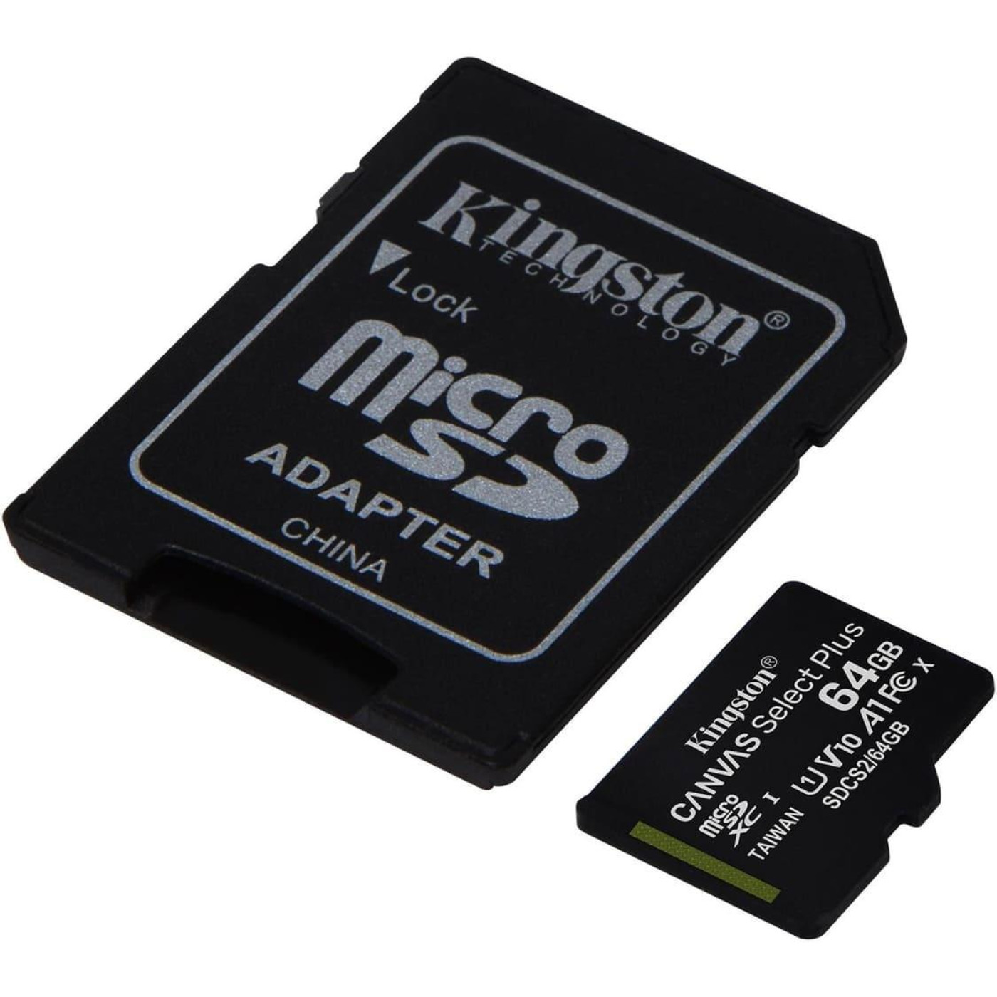 Карта пам'яті Kingston MicroSDXC 64GB UHS-I Class 10 Canvas Select Plus R100MB/s + SD-адаптер (SDCS2/64GB)