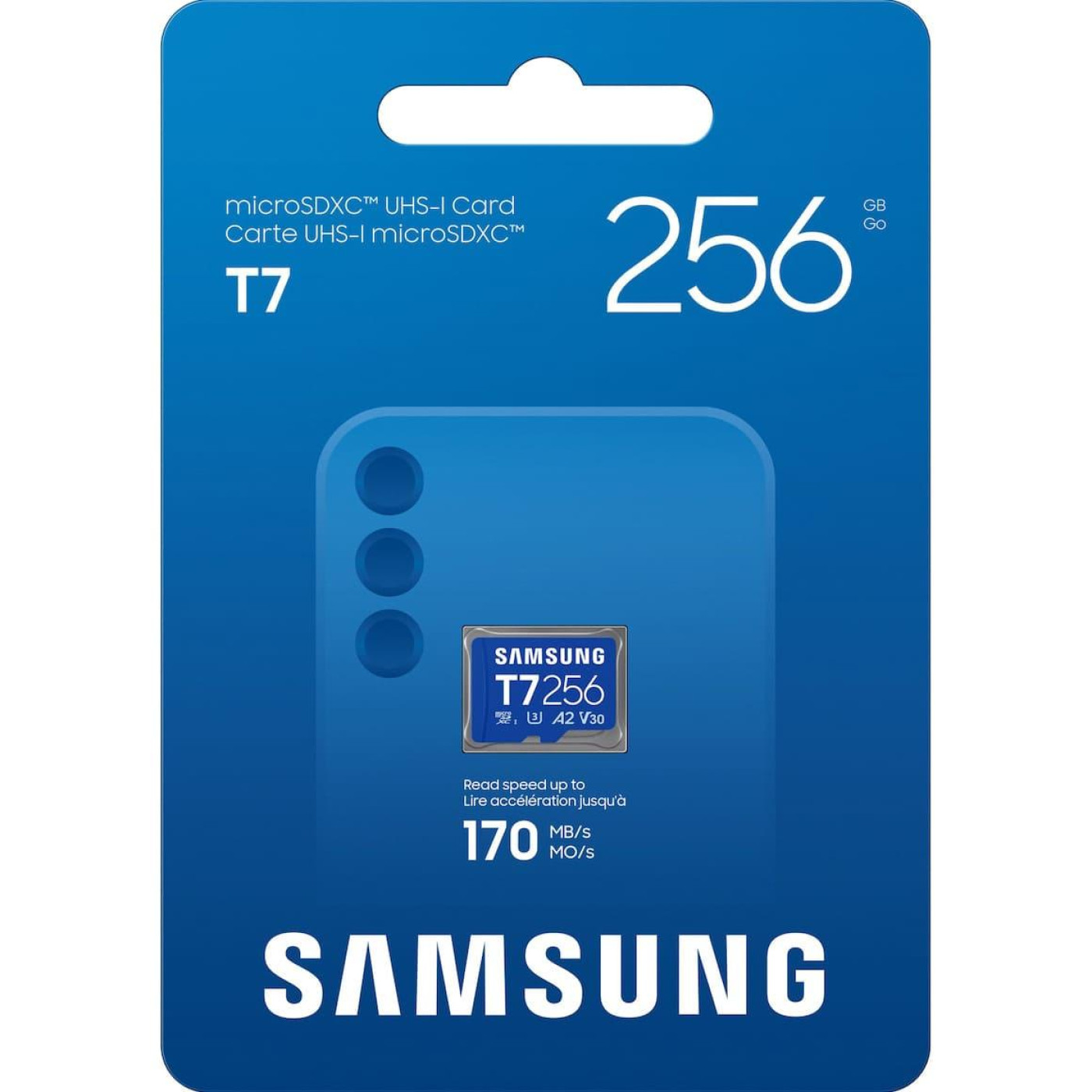 Карта пам’яти SAMSUNG MICRO SDXC T7 256GB, U3, V30, A2 до 170 Мб/с