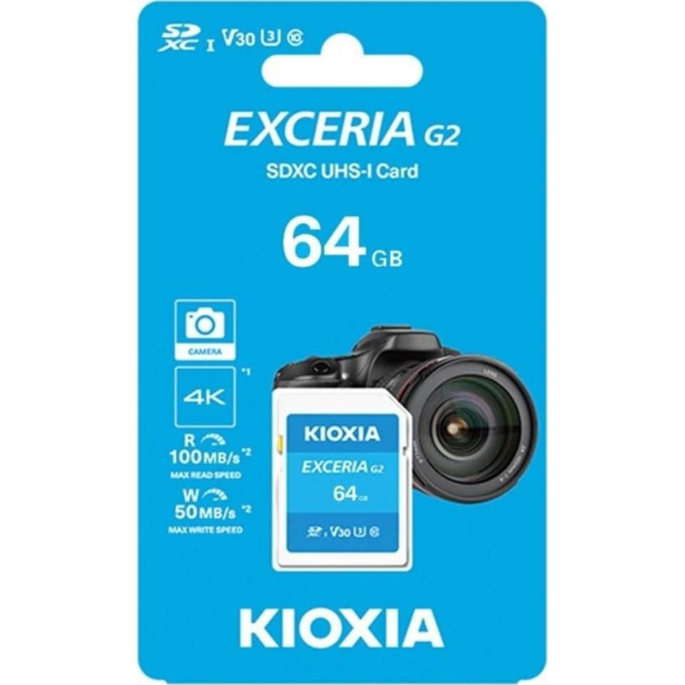 Карта пам’яти KIOXIA EXCERIA G2 SDXC 64GB U3 V30 (LNEX2L064GG4)