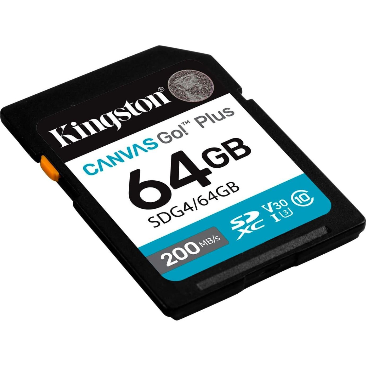 Карта памяти Kingston SDXC (UHS-1 U3) Canvas Go! Plus 64Gb class 10 A2 V30 (R200MB/s) (SDG4/64GB)