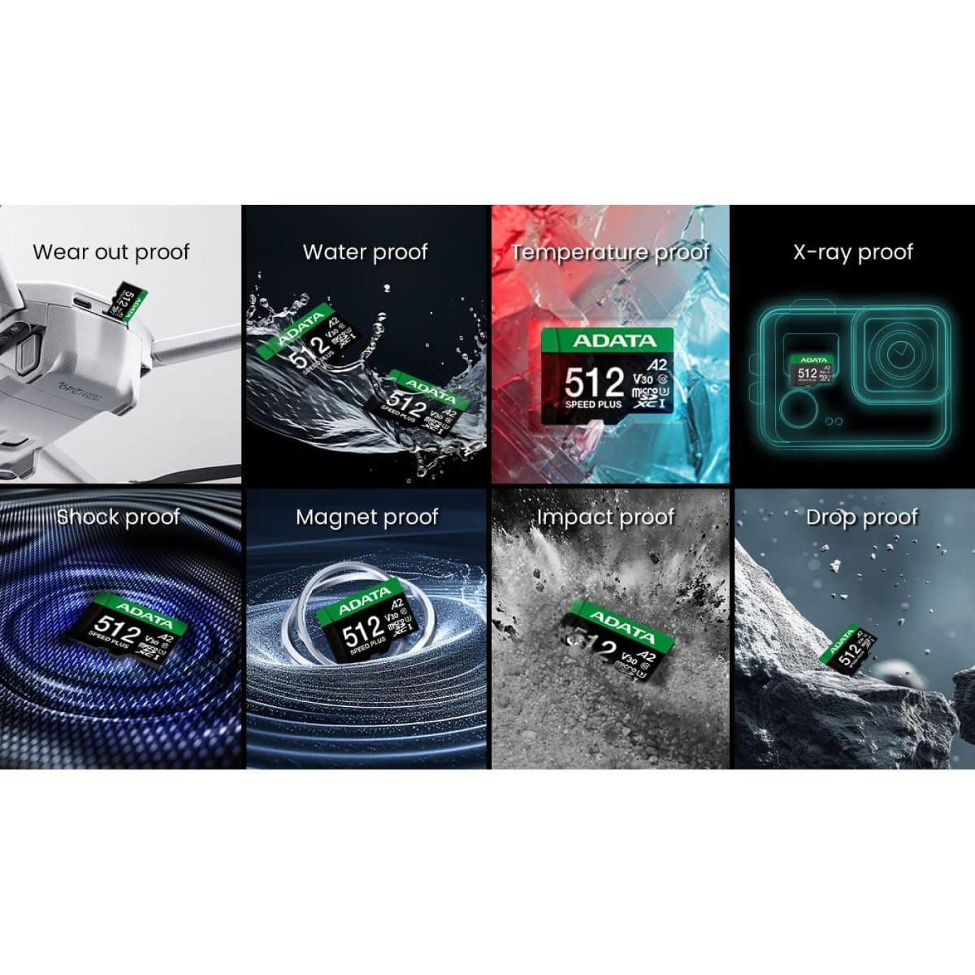 Карта памяти Adata microSDXC (UHS-1 U3) A-DATA SPEED PLUS 64Gb Class 10 V30 A2 (R-160Mb/s W140Mb/s) (adapter SD) (UD64GUI3V30A2SP-RA1)