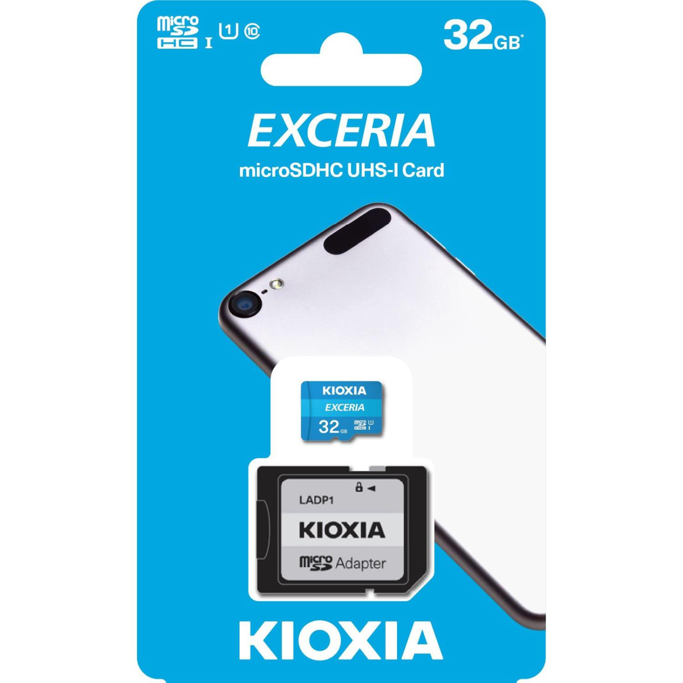 Карта пам'яті Kioxia MicroSDHC 32GB UHS-I Class 10 Exceria R100MB/s + SD-адаптер (LMEX1L032GG2)