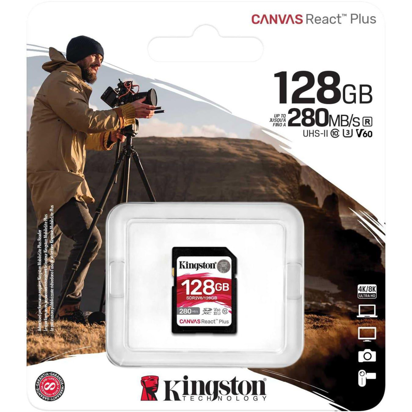 Карта памяти Kingston SD 128GB C10 (SDR2V6/128GB)