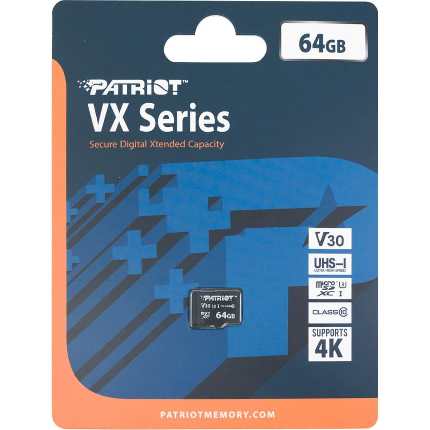 Карта памяти Patriot Micro SDXC VX Series 64GB V3.0 (PSF64GVX31MCX)
