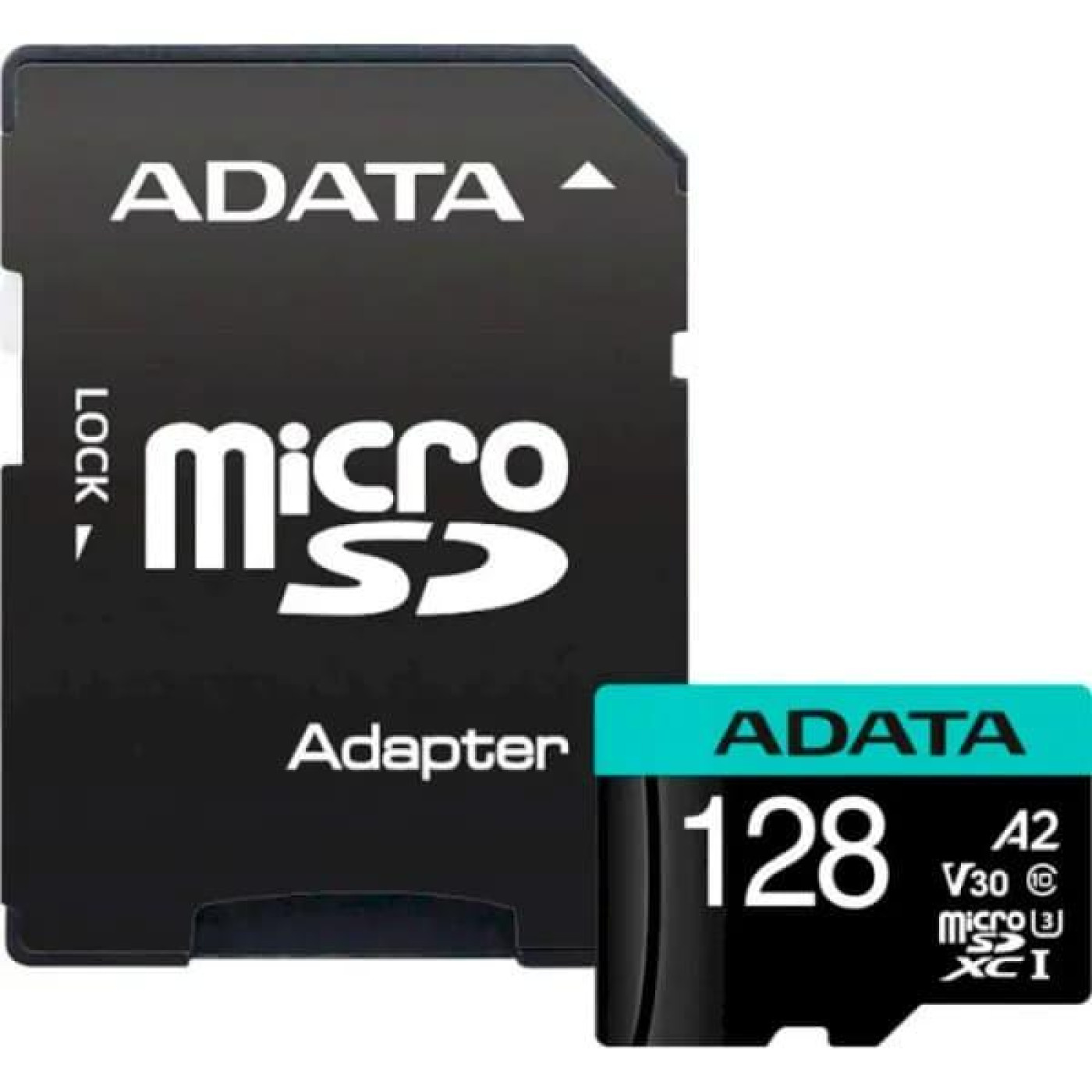 Карта памяти microSDXC (UHS-1 U3) A-DATA Premier Pro 128Gb Class 10 V30S A2 (R-100Mb/s W85Mb/s) (adapter SD) (AUSDX128GUI3V30SA2-RA1)