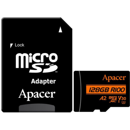 Карта пам'яті Apacer i MicroSDXC 128GB UHS-I/U3 Class 10 + SD адаптер (AP128GMCSX10U8-R)