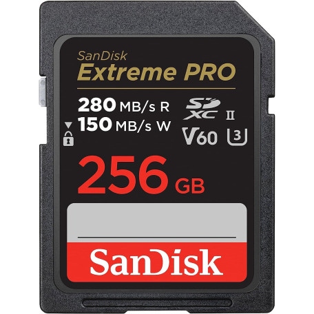 Карта пам'яті Sandisk 256GB SD Extreme PRO V60 UHS-II 280/150MB/s,V60,C10,UHS-II (SDSDXEP-256G-GN4IN)