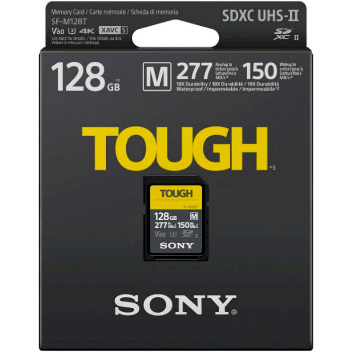 Карта пам'яті Sony 128GB SDXC C10 UHS-II U3 V60 R277/W150MB/s Tough (SFM128T.SYM)