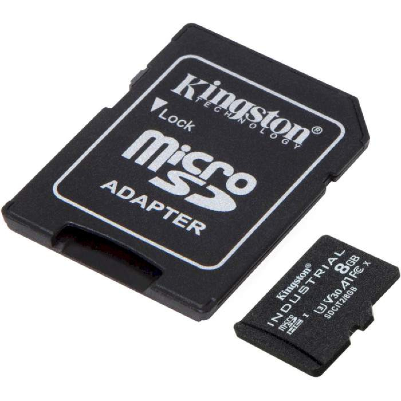 Карта пам'яті Kingston 8GB microSDHC Industrial C10 A1 pSLC Card + SD Adapter SDCIT2/8GB (SDCIT2/8GB)