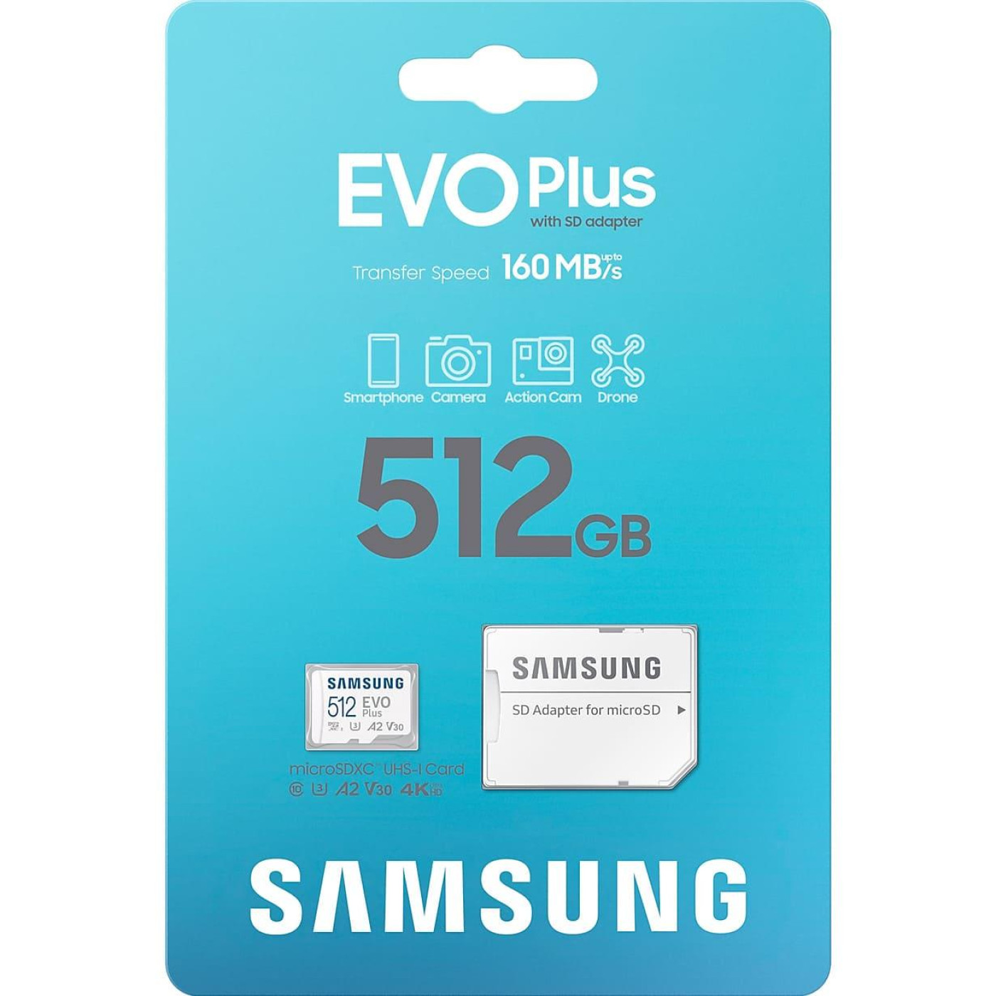 Карта пам’яти MICRO SDXC EVO+ 512GB V30 W/A MB-MC512SA/EU SAMSUNG