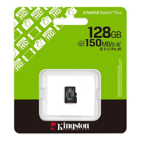 Карта пам'яті Kingston 128GB microSDXC Canvas Select Plus G en3 150R A1 Single Pack w/o ADP SDCS3/128GBSP (SDCS3/128GBSP)