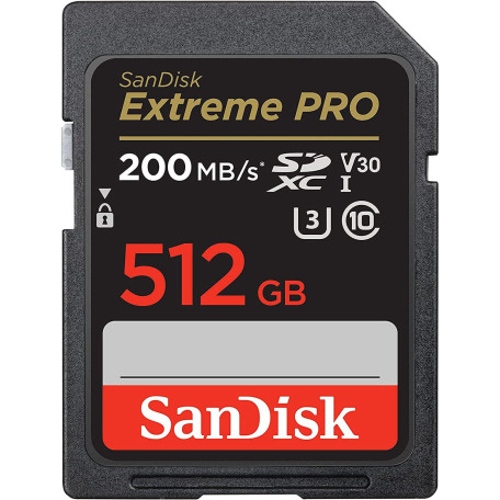 Карта памяти Sandisk 512GB SD C10 UHS-I U3 R200/W140MB/s Extreme Pro V30 (SDSDXXD-512G-GN4IN)