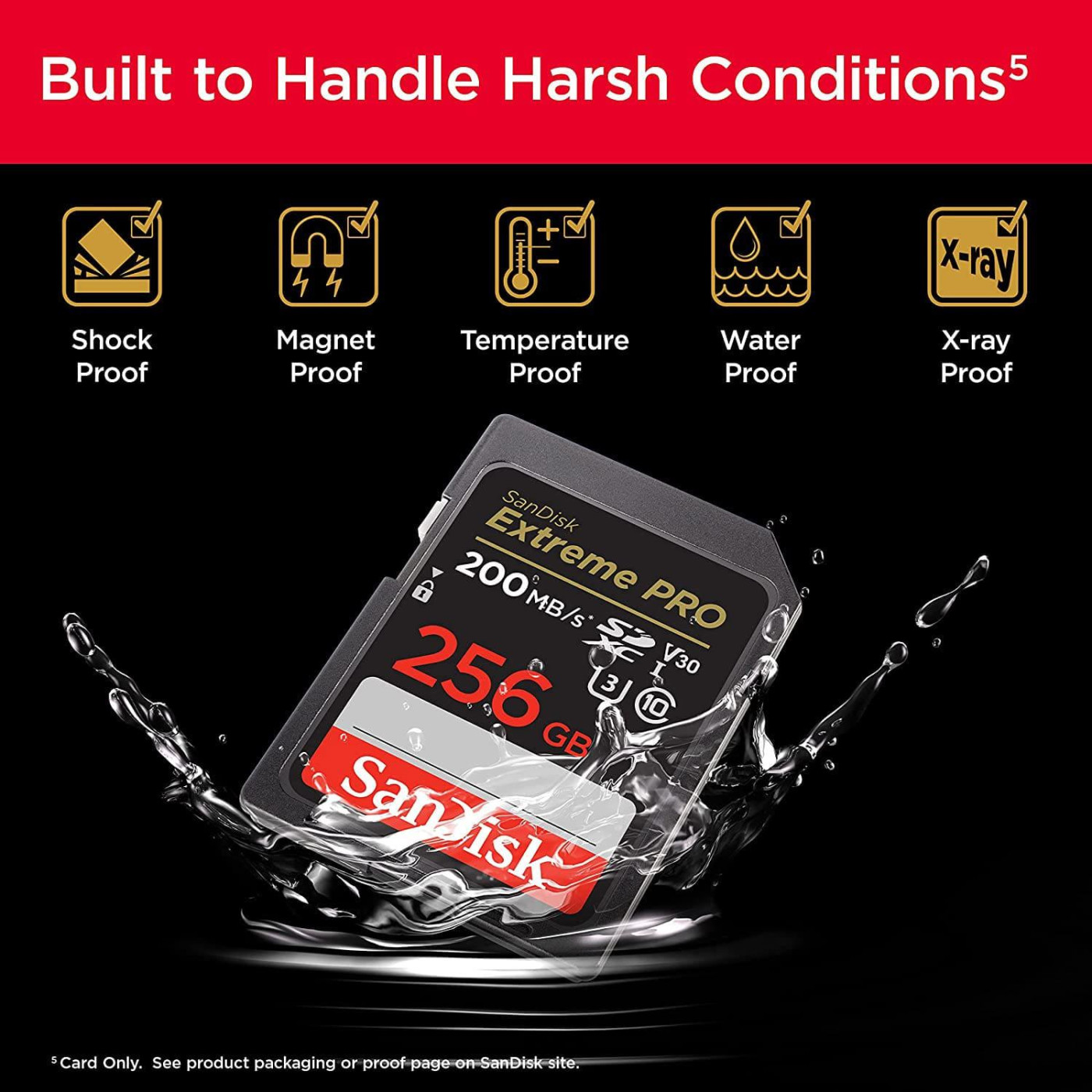 Карта пам'яті Sandisk 256GB SD C10 UHS-I U3 R200/W140MB/s Extreme Pro V30 (SDSDXXD-256G-GN4IN)