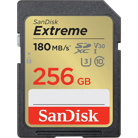 Карта пам'яті Sandisk 256GB SD C10 UHS-I U3 R180/W130MB/s Extreme V30 (SDSDXVV-256G-GNCIN)