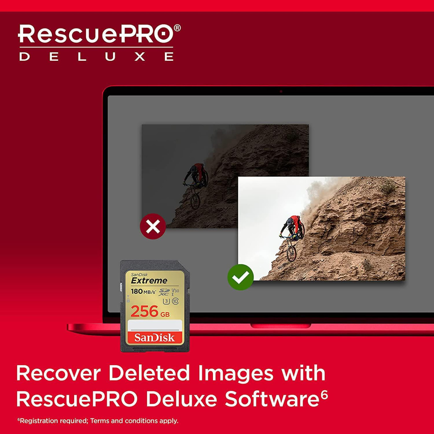 Карта пам'яті Sandisk 256GB SD C10 UHS-I U3 R180/W130MB/s Extreme V30 (SDSDXVV-256G-GNCIN)