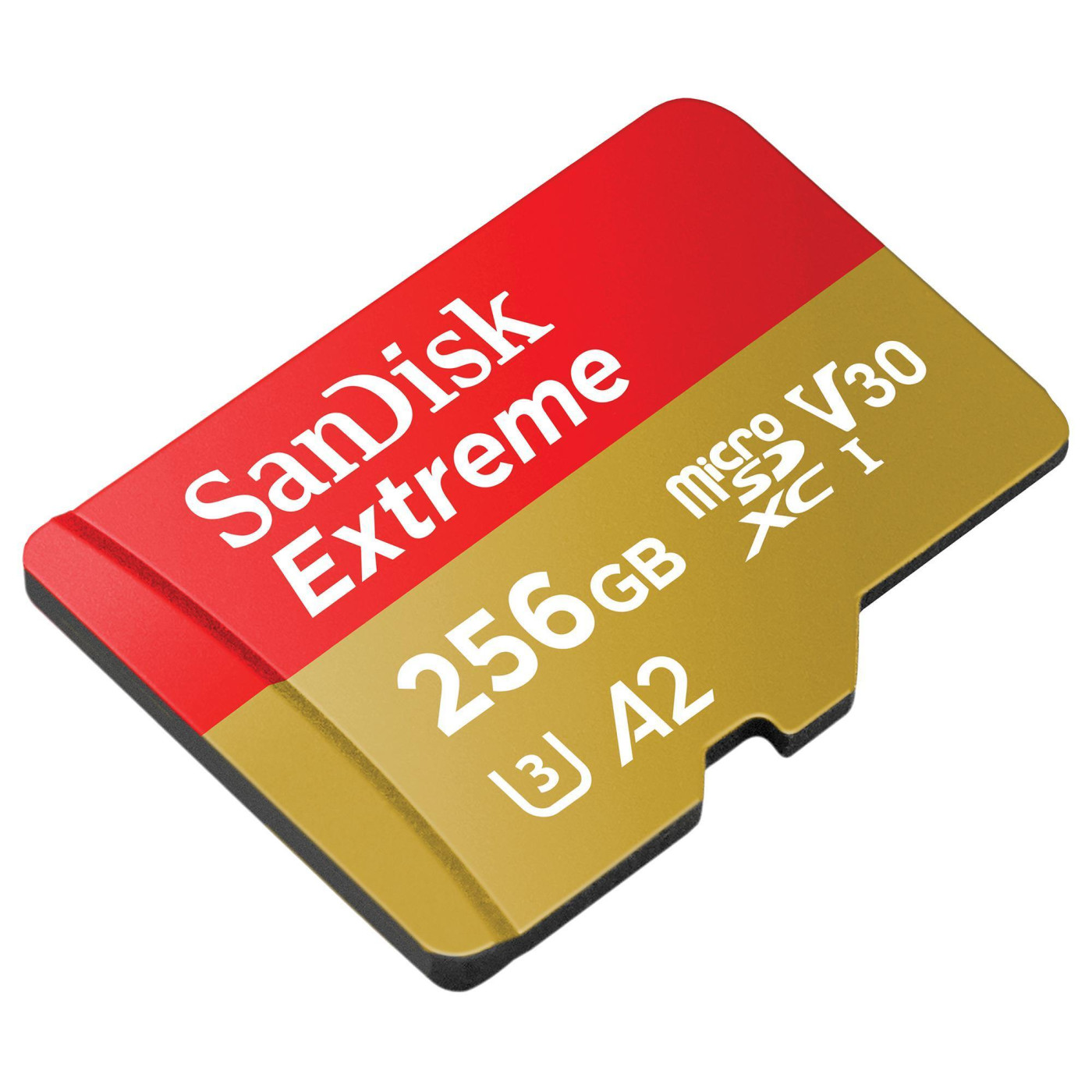 Карта памяти Sandisk 256GB microSD C10 UHS-I U3 R190/W130MB/s Extreme V30 + SD (SDSQXAV-256G-GN6MA)