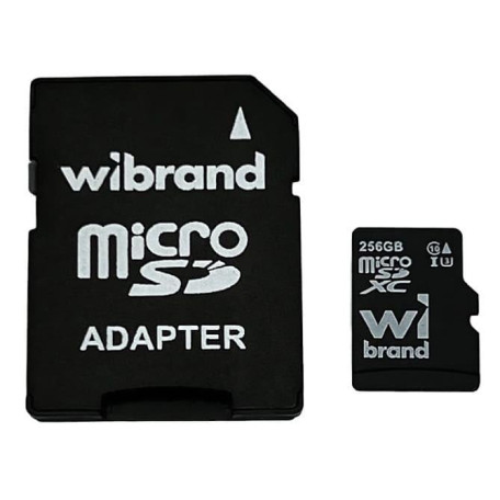 Карта пам'яті Wibrand microSDXC (UHS-1 U3) 256Gb class 10 (adapter SD) (WICDHU3/256GB-A)