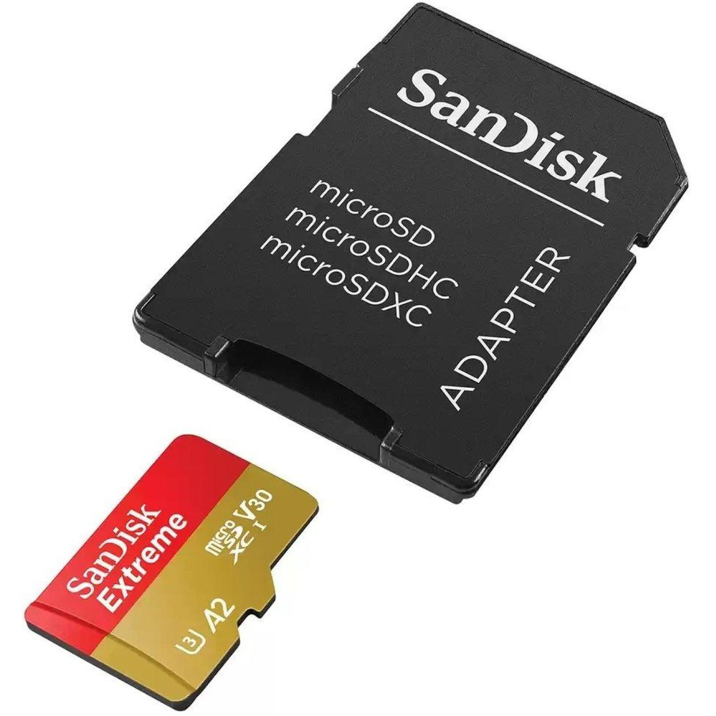 Карта памяти Sandisk 128GB microSD C10 UHS-I U3 R190/W90MB/s Extreme V30 + SD (SDSQXAA-128G-GN6MA)