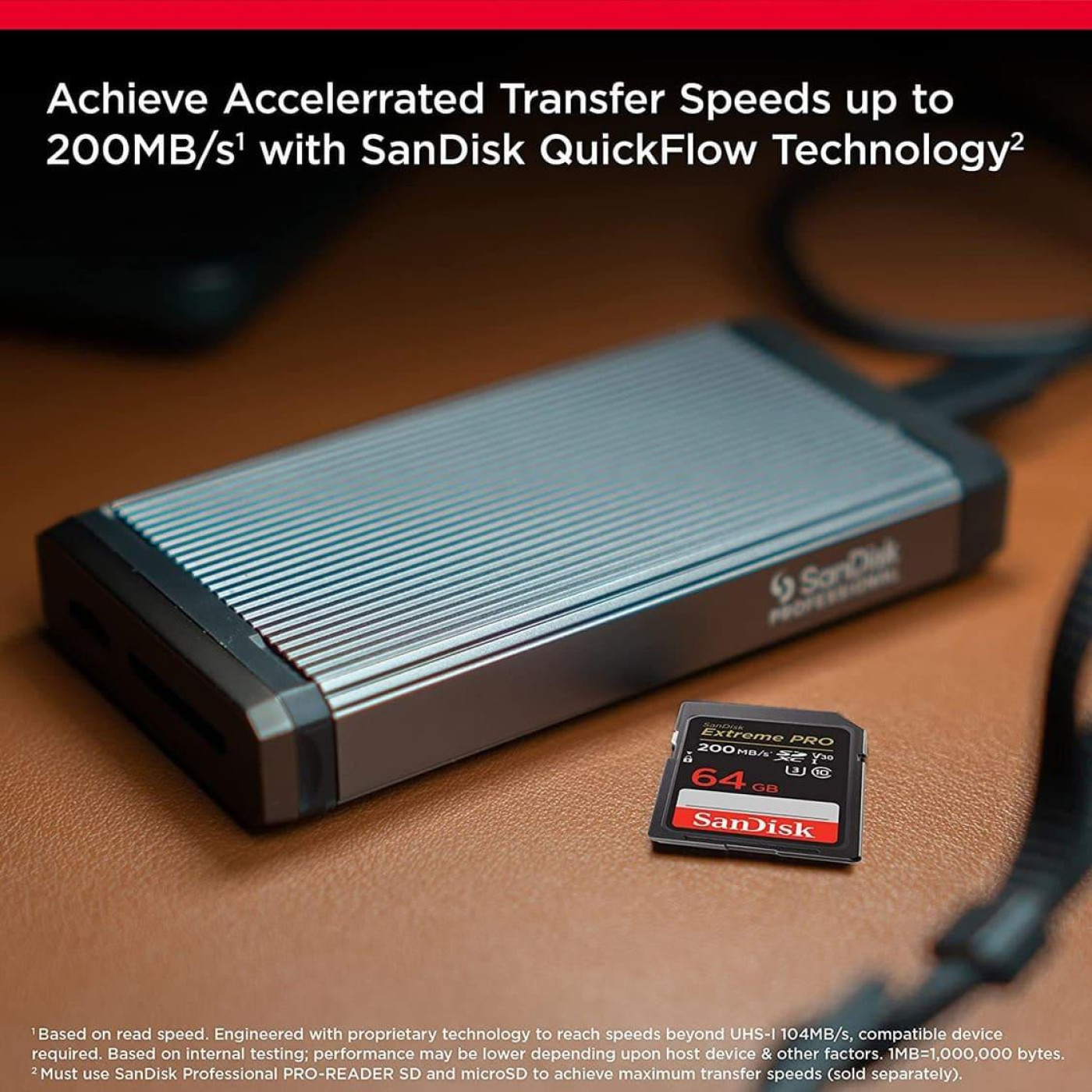 Карта памяти Sandisk 64GB SD C10 UHS-I U3 R200/W90MB/s Extreme Pro V30 (SDSDXXU-064G-GN4IN)