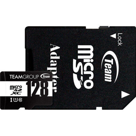 Карта пам'яті Team MicroSDHC 128GB UHS-I Class 10 Black + SD-adapter (TUSDX128GCL10U03)