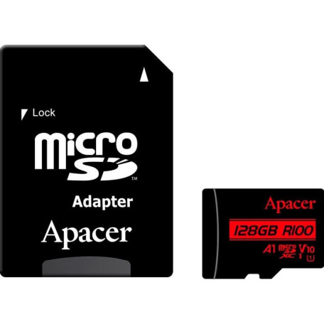 Карта пам'яті Apacer i MicroSDHC 128GB UHS-I Class 10 + SD adapter (AP128GMCSX10UB-R)