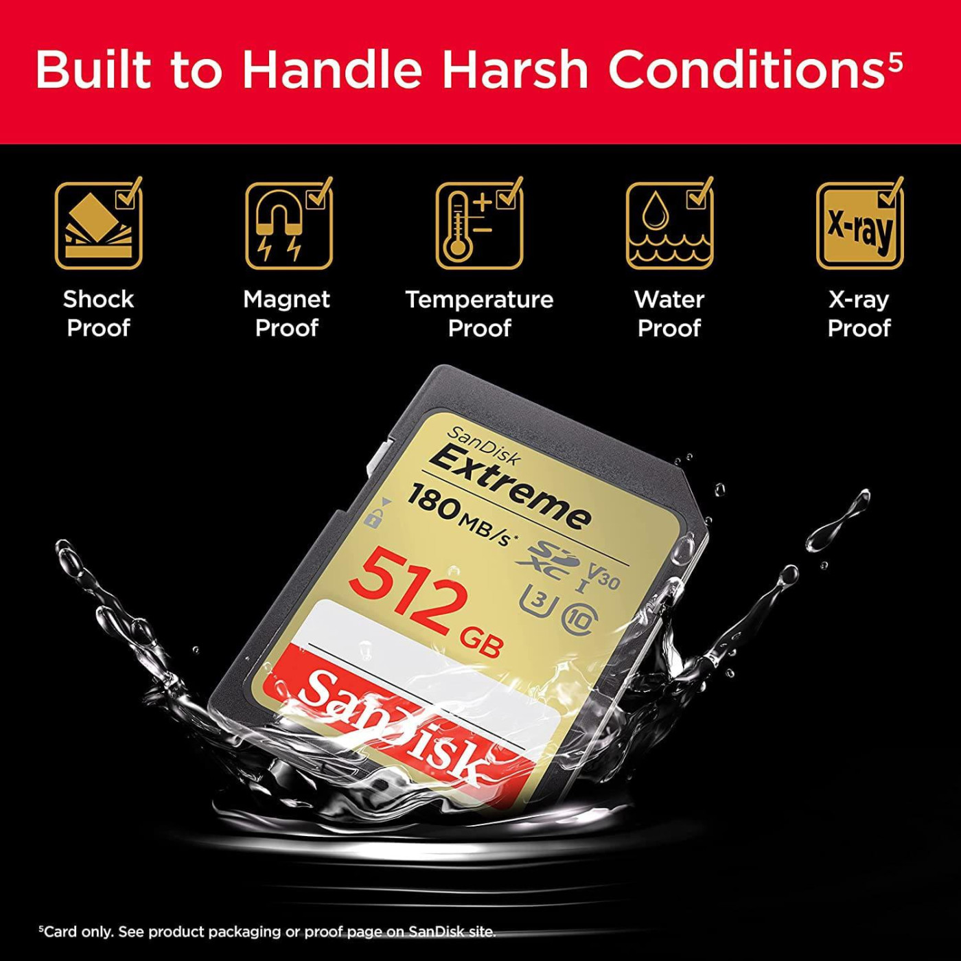 Карта памяти Sandisk 512GB SD class 10 UHS-I U3 V30 Extreme (SDSDXVV-512G-GNCIN)