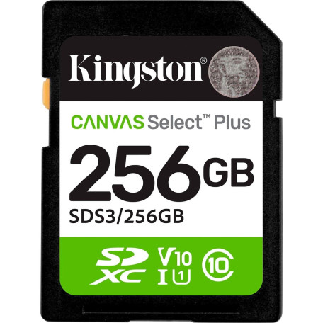 Карта пам'яті Kingston 256GB SDXC Canvas Select Plus Gen3 1 50MB/s C10 UHS-I U1 V10 SDS3/256GB (SDS3/256GB)