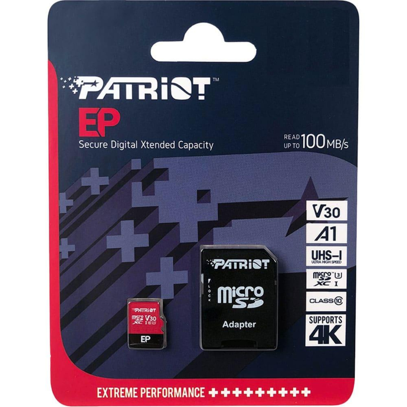 Карта памяти MicroSDXC 1TB UHS-I/U3 Class 10 Patriot EP A1 R90/W80MB/s + SD-adapter (PEF1TBEP31MCX)