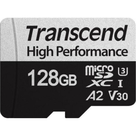 Карта пам'яті Transcend 128GB microSDXC C10 UHS-I U3 A2 R160/W125MB/s + SD (TS128GUSD340S)