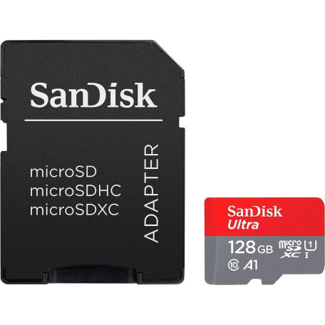 Карта пам'яті Sandisk 128Gb microSDXC (UHS-1) Ultra class 10 A1 (140Mb/s) (SDSQUAB-128G-GN6IA)