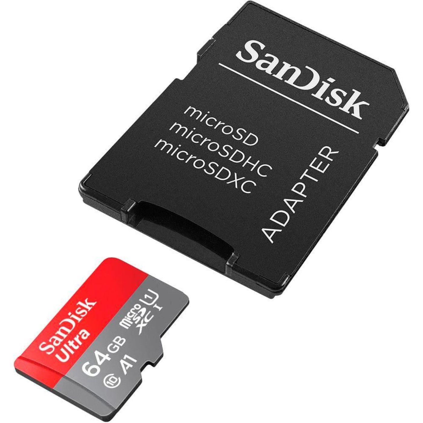 Карта памяти Sandisk 64Gb microSDXC (UHS-1) Ultra class 10 A1 (140Mb/s) (adapter SD) (SDSQUAB-064G-GN6IA)