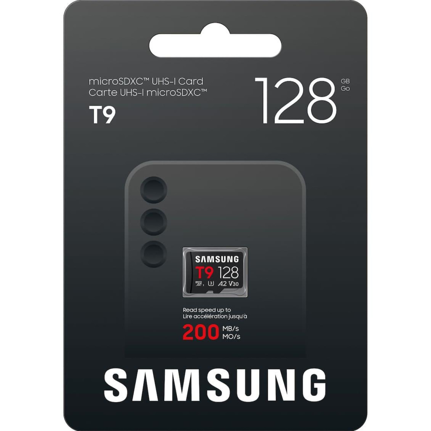 Карта памяти Samsung MICRO SDXC T9 128GB, U3, V30, A2 до 200 Мб/с (MB-MH128T/WW)