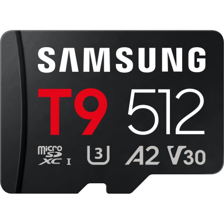 Карта памяти Samsung MICRO SDXC T9 512GB, U3, V30, A2 до 200 Мб/с (MB-MH512T/WW)