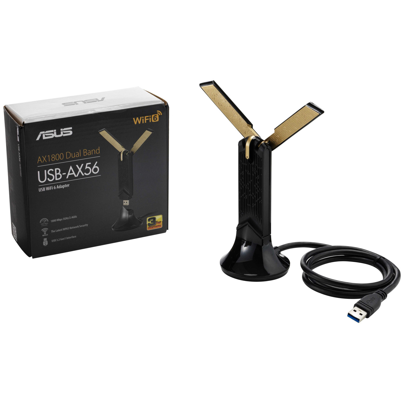 WiFi-адаптер ASUS USB USB-AX56 (90IG06H0-MO0R00)