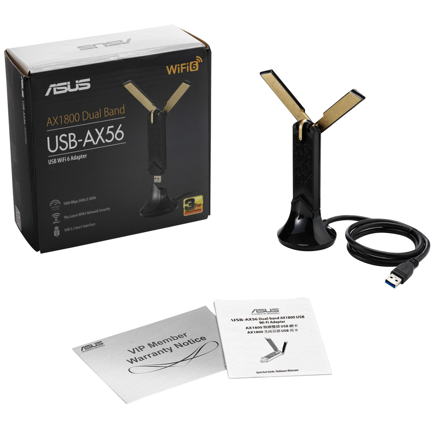 WiFi-адаптер ASUS USB USB-AX56 (90IG06H0-MO0R00)