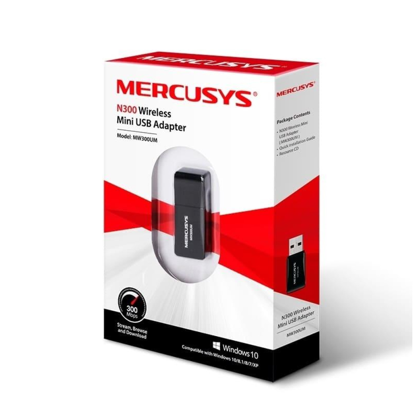WiFi-адаптер Mercusys MW300UM USB 2.0 Wi-Fi 4 (N) (MW300UM)