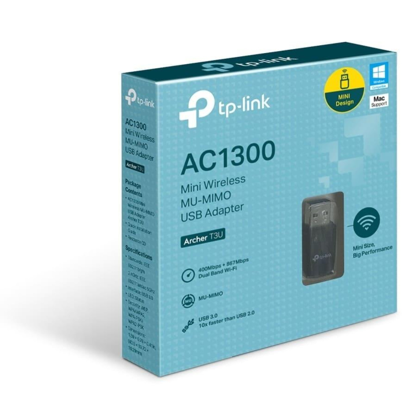 WiFi-адаптер TP-Link Archer T3U AC1300 USB3.0 MU-MIMO mini (ARCHER-T3U)