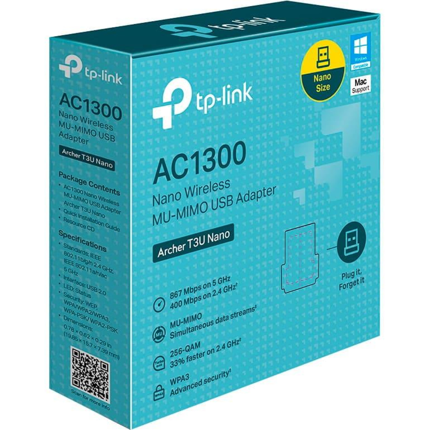 Бездротовий адаптер TP-Link Wi-Fi-адаптер ARCHER-T3U-NANO