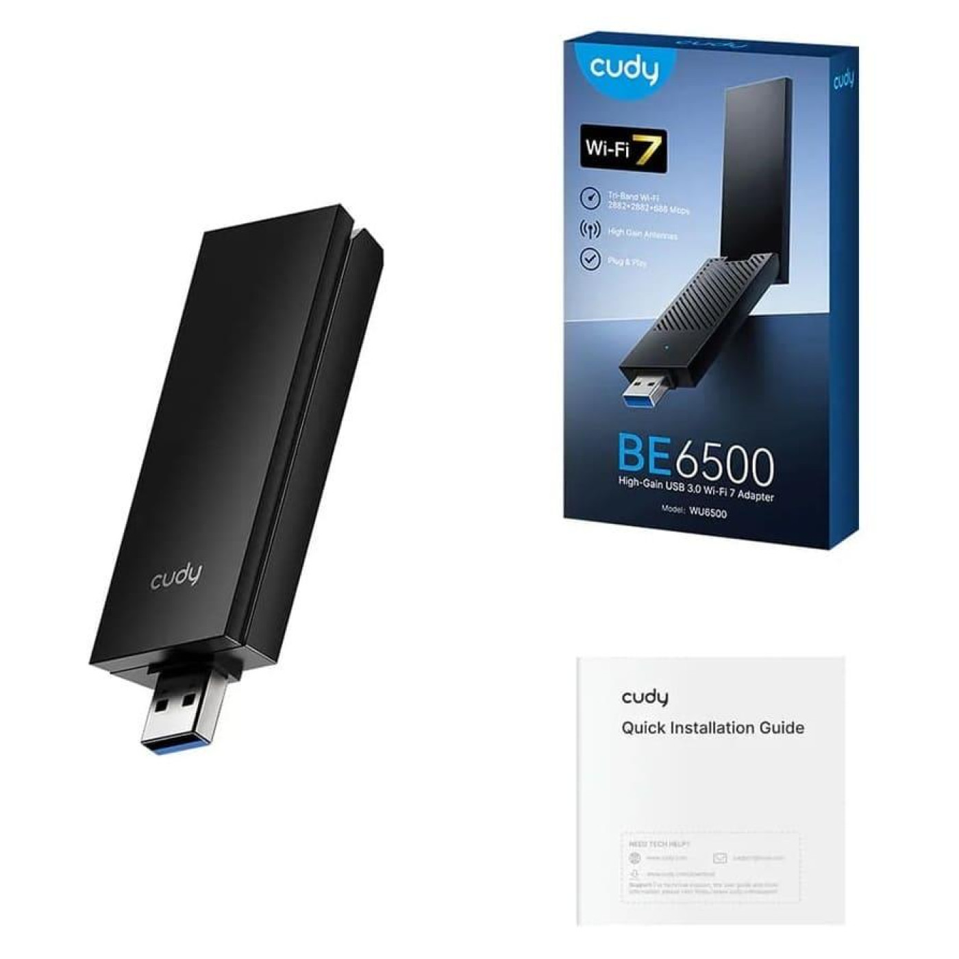 WiFi-адаптер Cudy WiFi WU6500, BE6500 Tir-Band Wi-Fi7 USB 3.0 Adapter (WU6500)