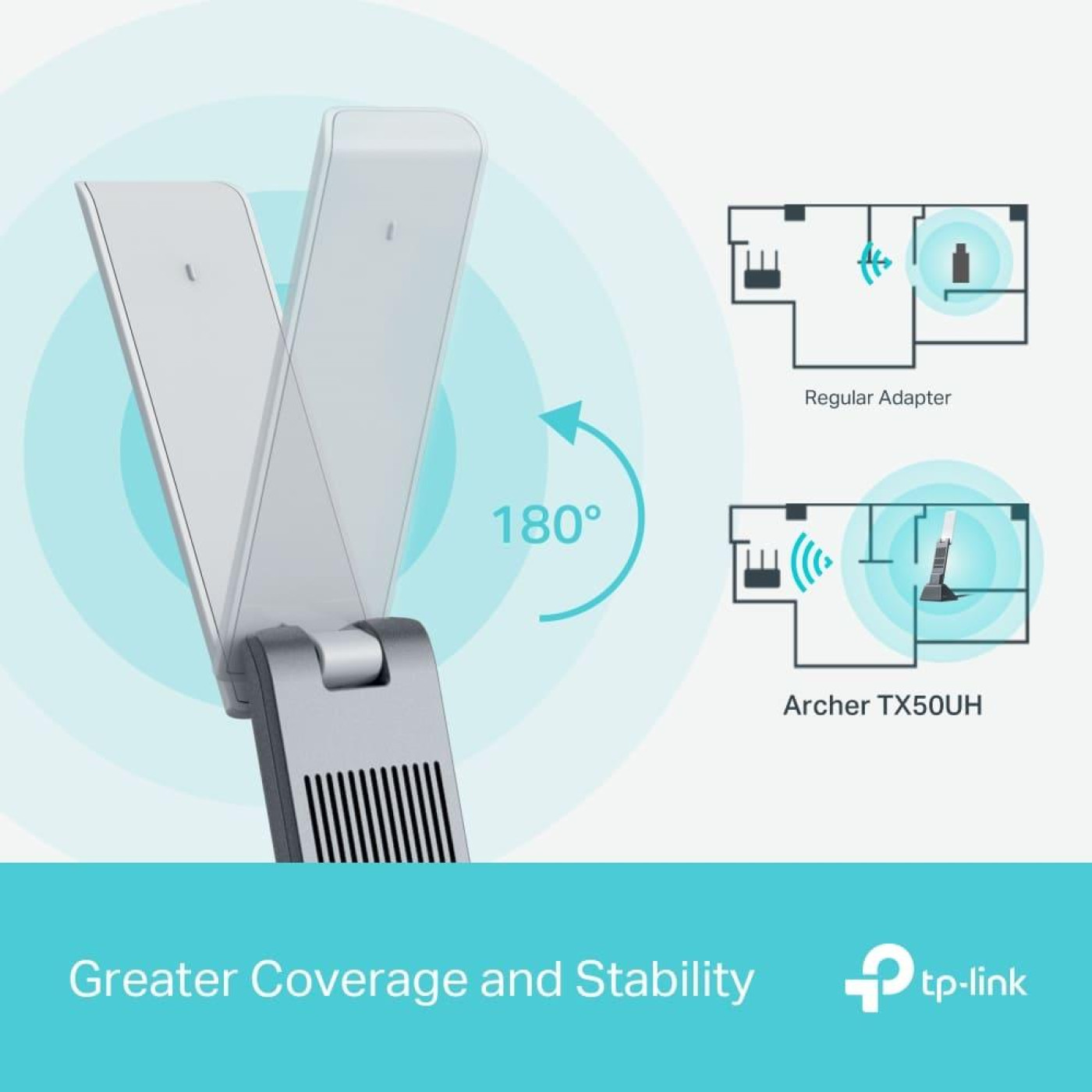 WiFi-адаптер TP-Link WiFi Archer TX50UH AX3000, USB 3.0 (ARCHER-TX50UH)